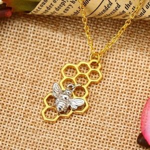 NEW! Honeybee &/Honeycomb Pendant Necklace